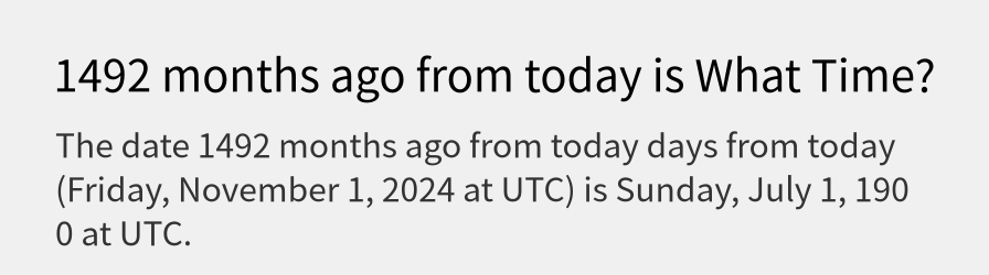 What date is 1492 months ago from today?