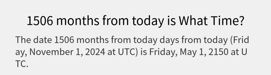 What date is 1506 months from today?