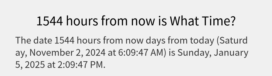 What date is 1544 hours from now?