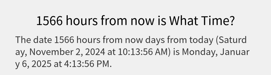 What date is 1566 hours from now?