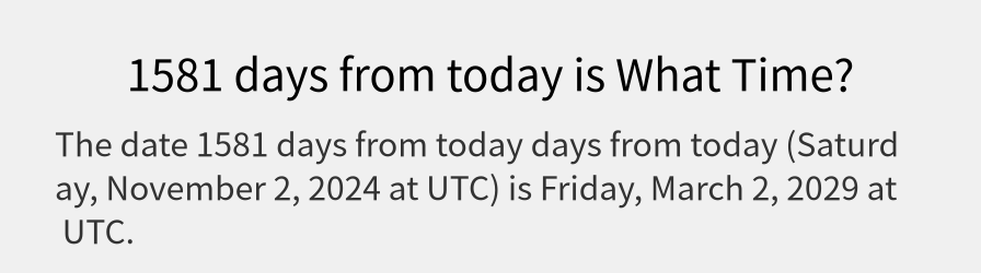 What date is 1581 days from today?