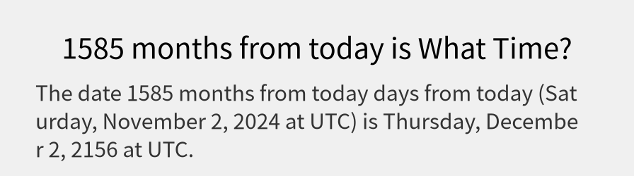 What date is 1585 months from today?