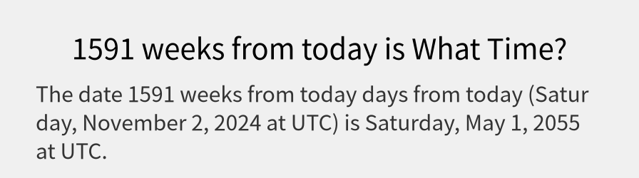 What date is 1591 weeks from today?