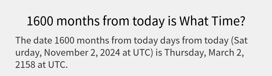 What date is 1600 months from today?