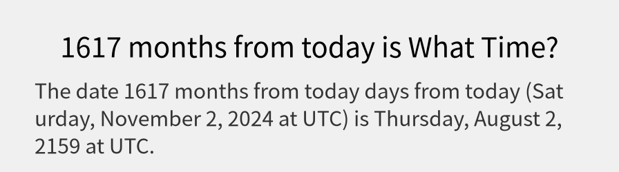 What date is 1617 months from today?