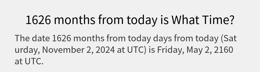 What date is 1626 months from today?