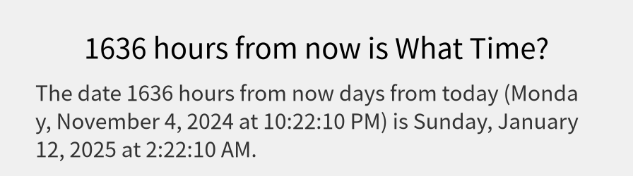 What date is 1636 hours from now?