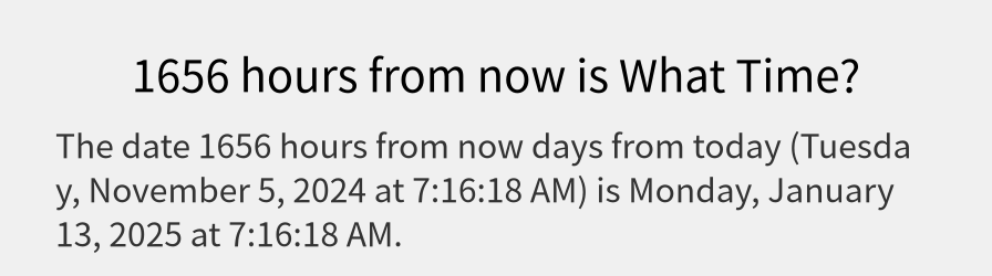 What date is 1656 hours from now?