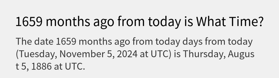 What date is 1659 months ago from today?