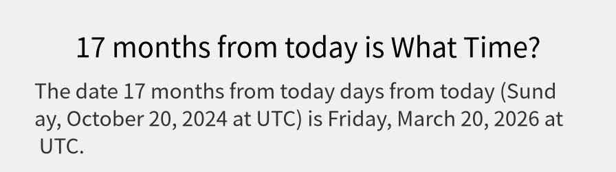 What date is 17 months from today?