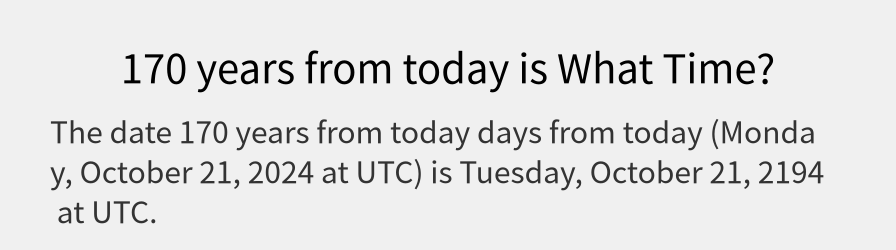 What date is 170 years from today?