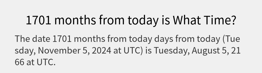 What date is 1701 months from today?