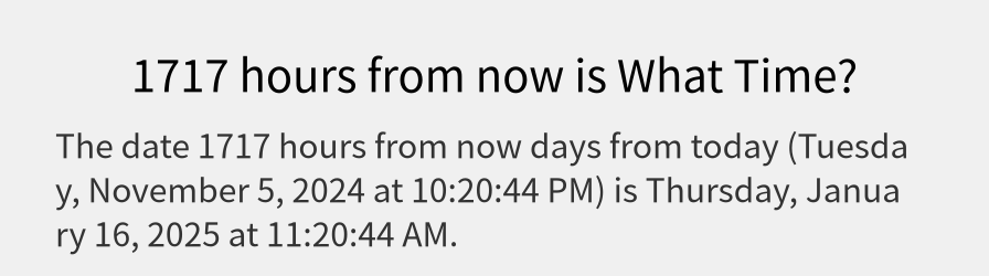 What date is 1717 hours from now?