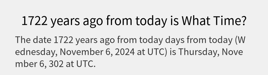 What date is 1722 years ago from today?