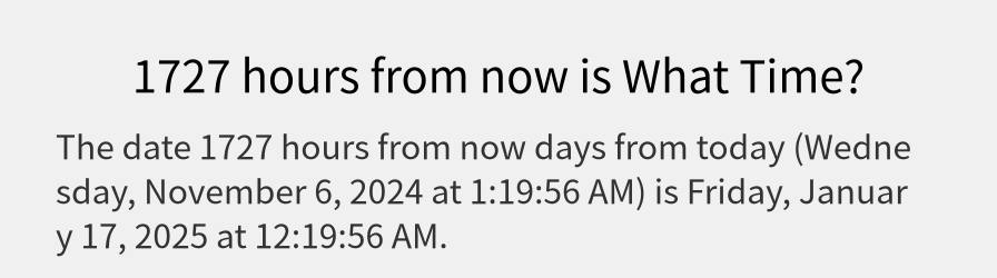 What date is 1727 hours from now?