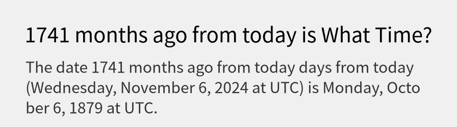 What date is 1741 months ago from today?