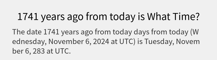 What date is 1741 years ago from today?