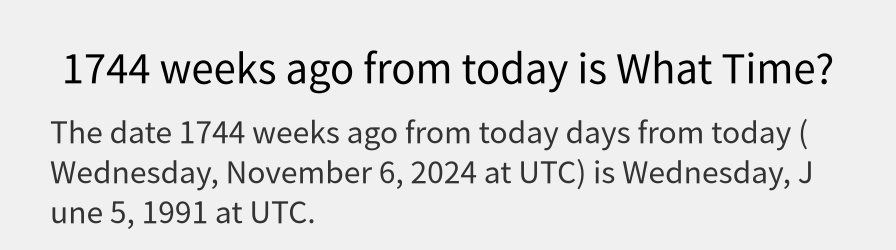 What date is 1744 weeks ago from today?