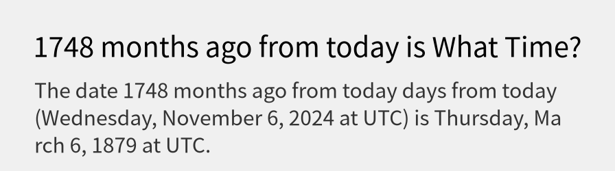 What date is 1748 months ago from today?