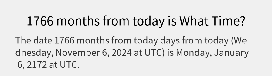 What date is 1766 months from today?