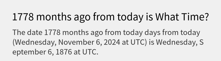 What date is 1778 months ago from today?