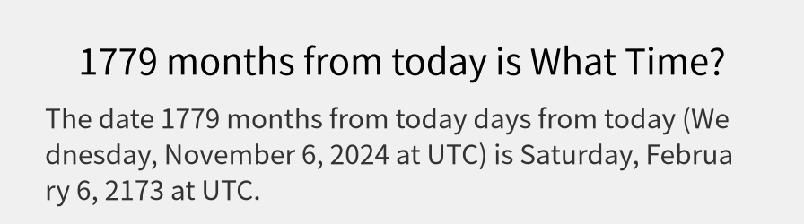 What date is 1779 months from today?