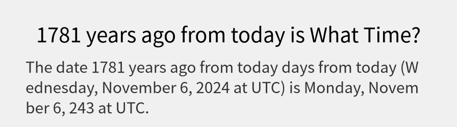 What date is 1781 years ago from today?