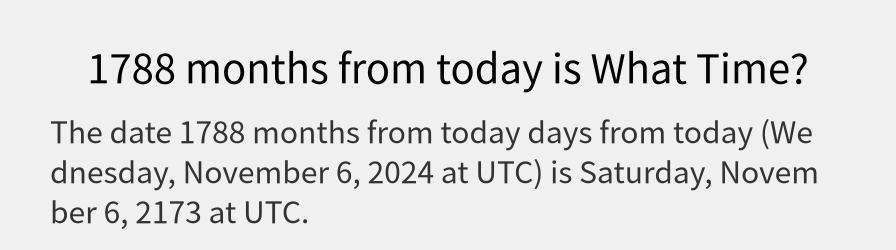 What date is 1788 months from today?