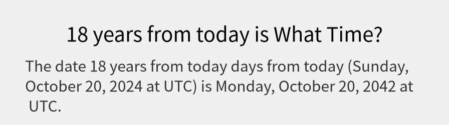 What date is 18 years from today?