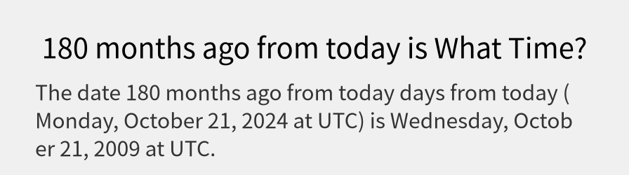 What date is 180 months ago from today?