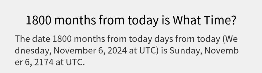 What date is 1800 months from today?