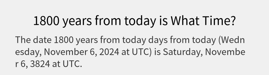 What date is 1800 years from today?