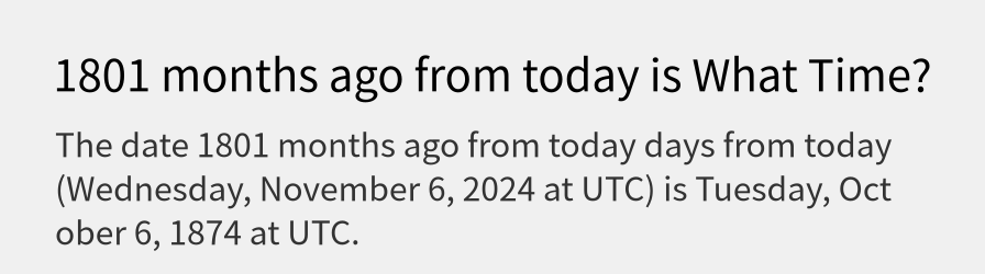 What date is 1801 months ago from today?