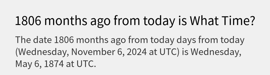 What date is 1806 months ago from today?