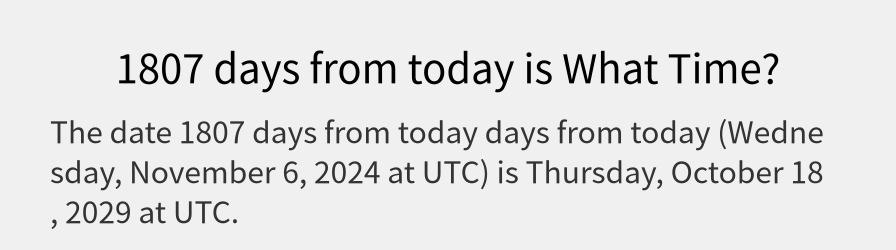 What date is 1807 days from today?