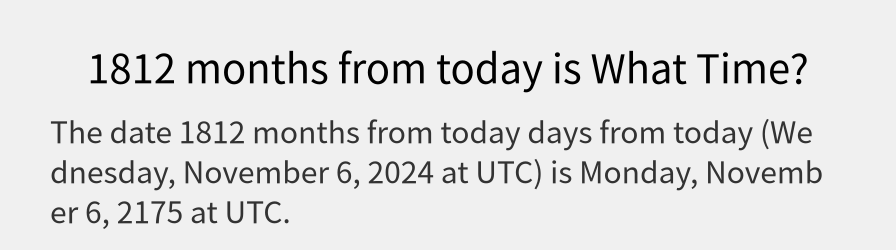 What date is 1812 months from today?