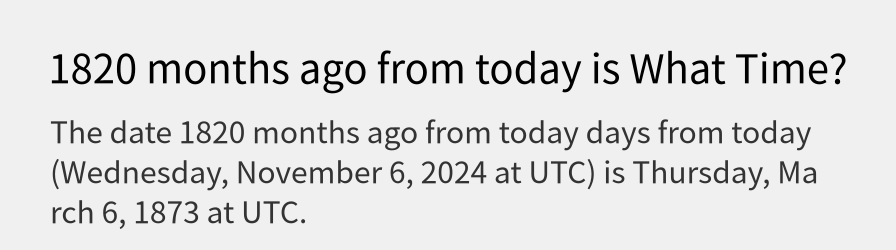 What date is 1820 months ago from today?