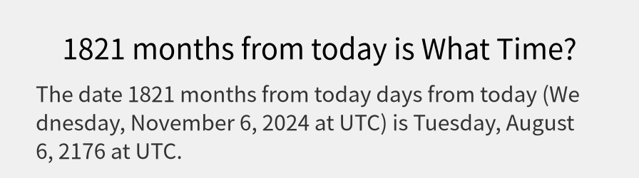 What date is 1821 months from today?