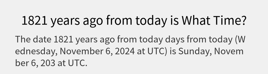 What date is 1821 years ago from today?