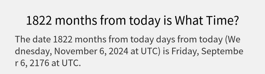 What date is 1822 months from today?