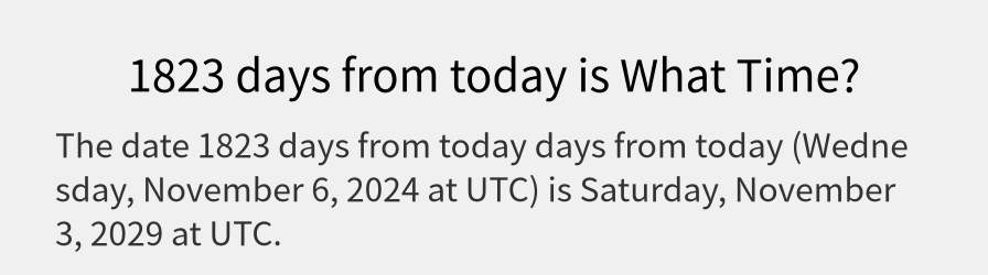 What date is 1823 days from today?