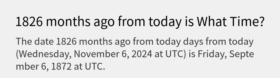 What date is 1826 months ago from today?