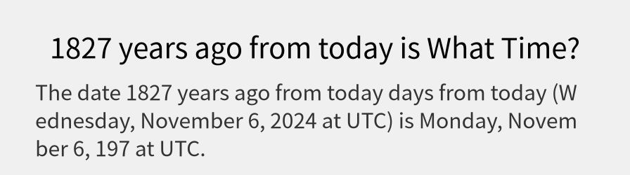 What date is 1827 years ago from today?