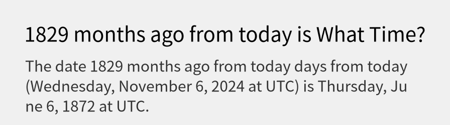 What date is 1829 months ago from today?