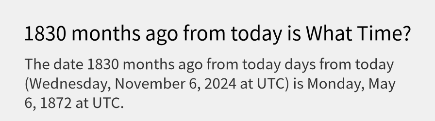 What date is 1830 months ago from today?