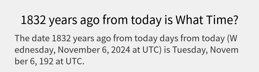 What date is 1832 years ago from today?