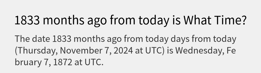 What date is 1833 months ago from today?