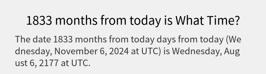 What date is 1833 months from today?