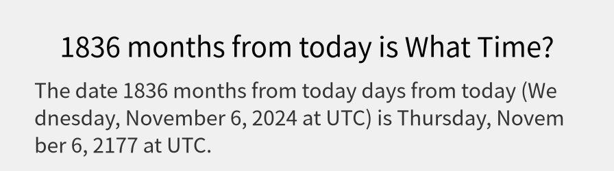 What date is 1836 months from today?