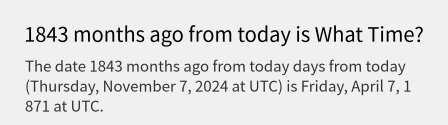 What date is 1843 months ago from today?